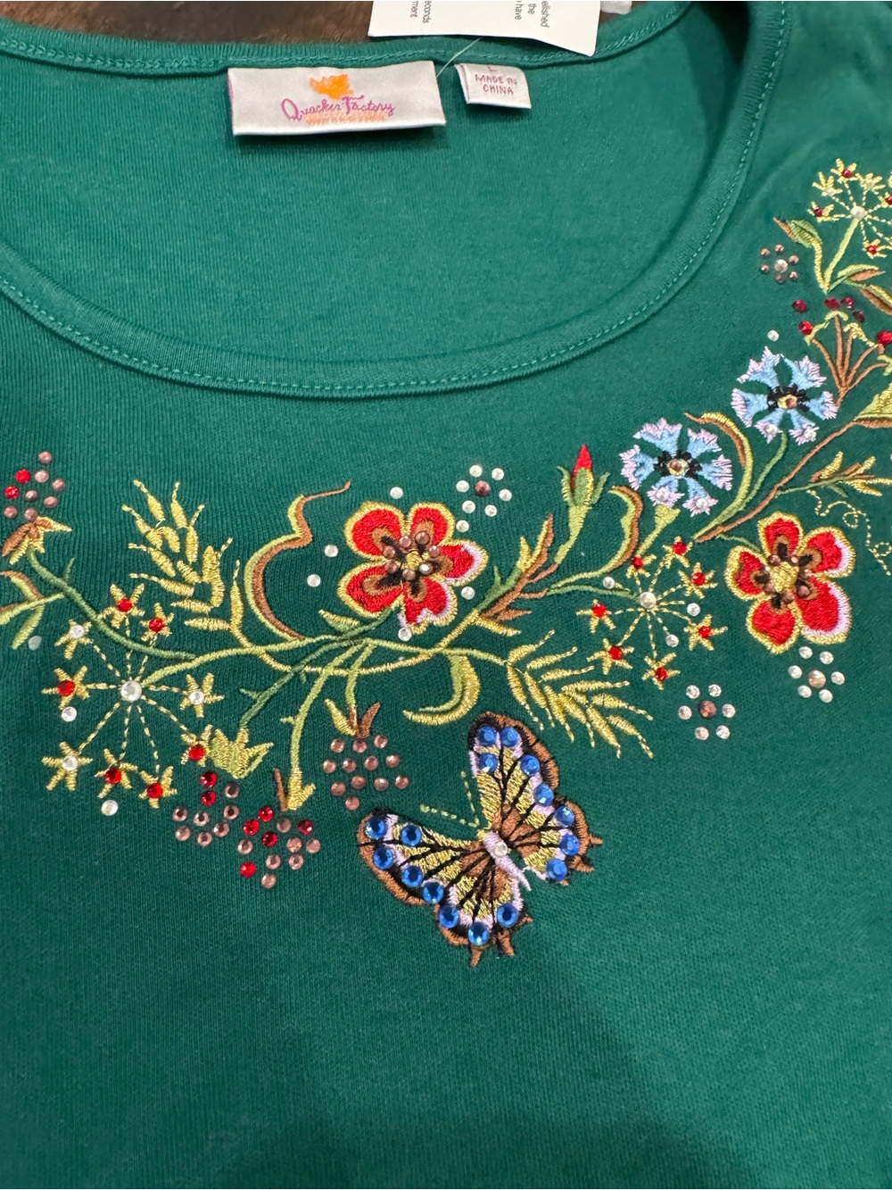 Quacker factory embroidered shirt NWT size large - Picture 6 of 7